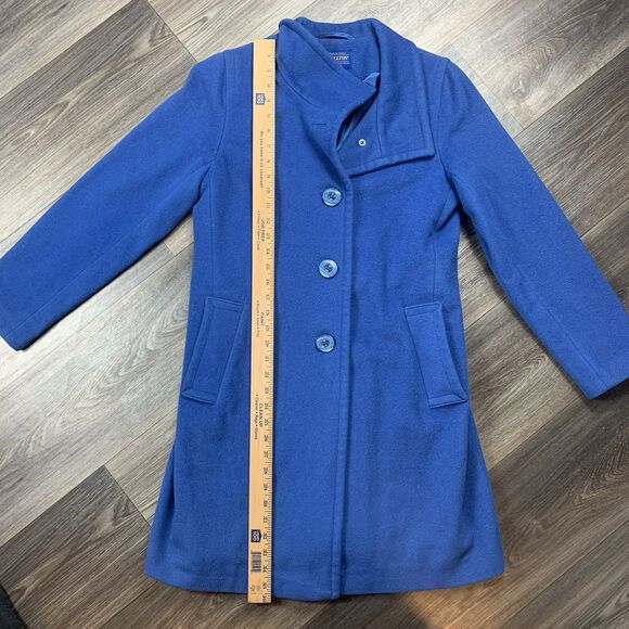 Pendleton Coat Womens 6 Petite Blue Wool Blend Lined Longline Button Up - Picture 5 of 9